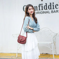 Women's Saddle Bag Solid Messenger Shoulder Handbag