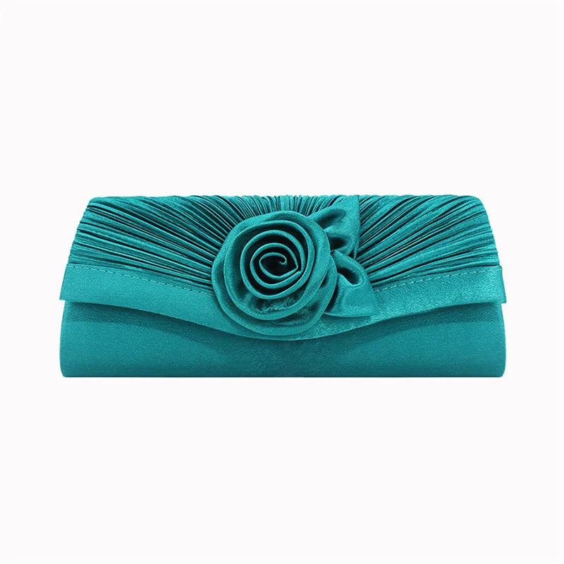Women's Satin Clutch Bag Evening Party Bridal Handbag Purse