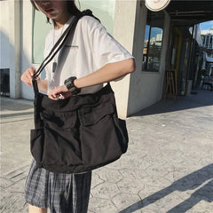 Women's Canvas Messenger Bag Large Capacity Shoulder Handbag