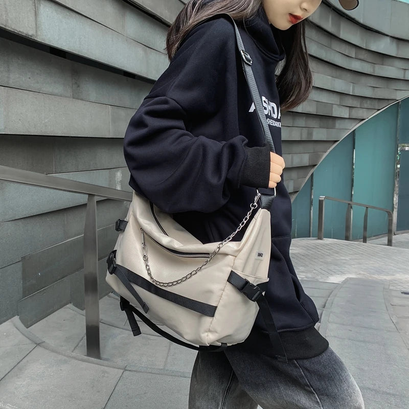 Large Capacity Casual Nylon Shoulder Bag for Women