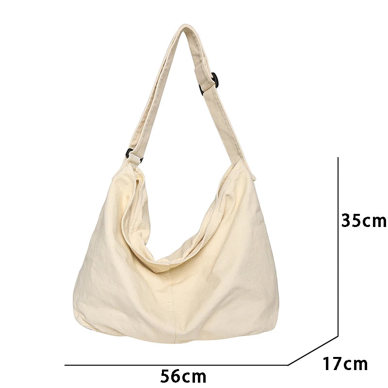 Canvas Messenger Bag Shoulder Handbag Large Capacity Casual Female Bags