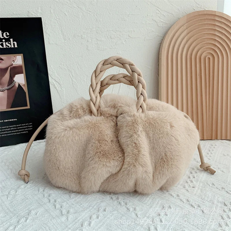 Fluffy Plush Tote Bag for Women