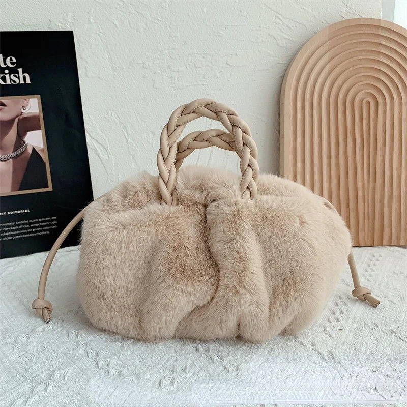 Fluffy Plush Tote Shoulder Bag for Women