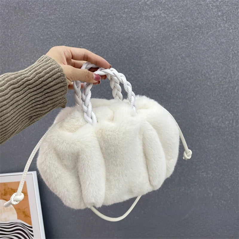 Fluffy Plush Tote Shoulder Bag for Women