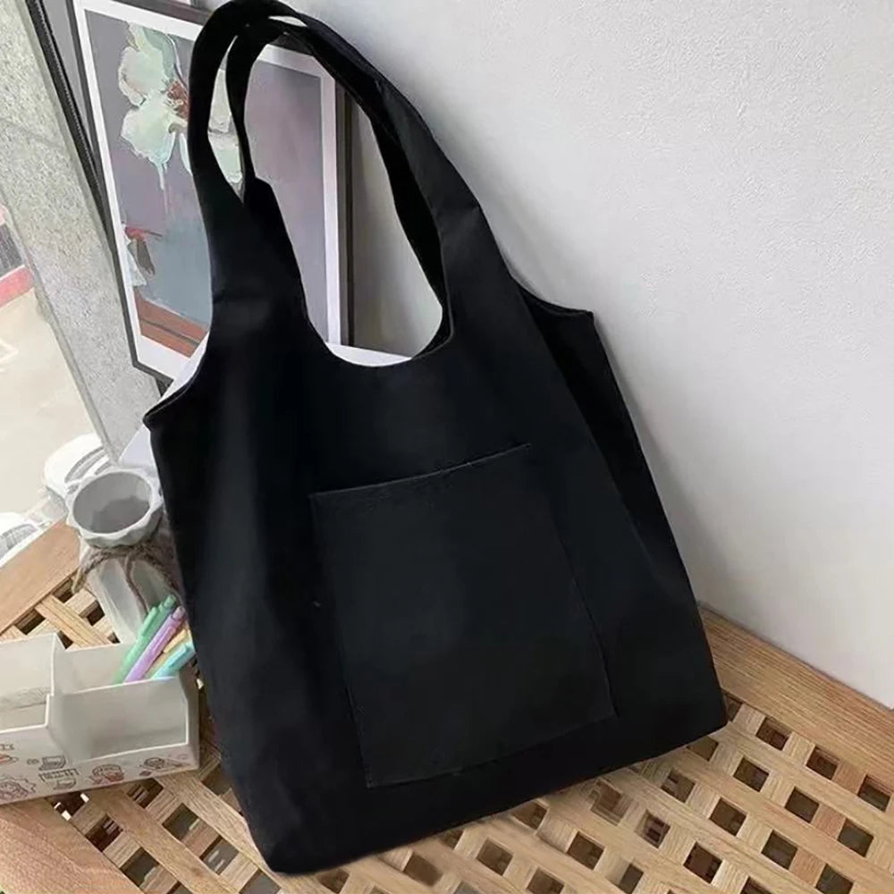Canvas Commuter Shopper Vest Bag Cotton Cloth Wave Bolsas