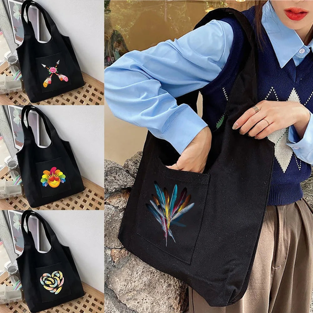 Women's Feather Series Canvas Grocery Eco Tote Bag