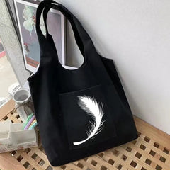Women's Feather Series Canvas Grocery Eco Tote Bag