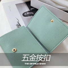 Women's Short Wallet Fresh Style Hasp Floral Pu Coin Purses Clutch Bags