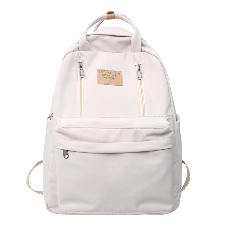 Women's Solid Hiking Backpack Large Capacity Outdoor School Bag
