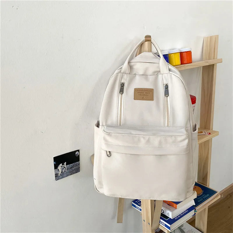 Women's Solid Hiking Backpack Large Capacity Outdoor School Bag