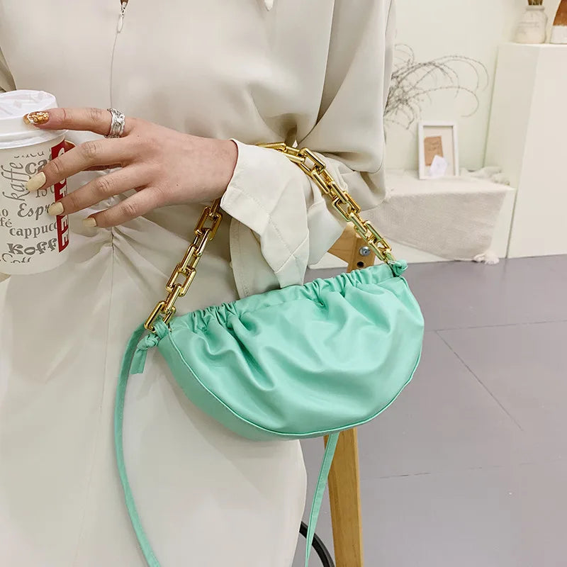 Cloud Small Square Bag Solid Crossbody Messenger Bag