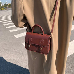 Solid Retro Women's Shoulder Bag All-match Student Messenger Bag