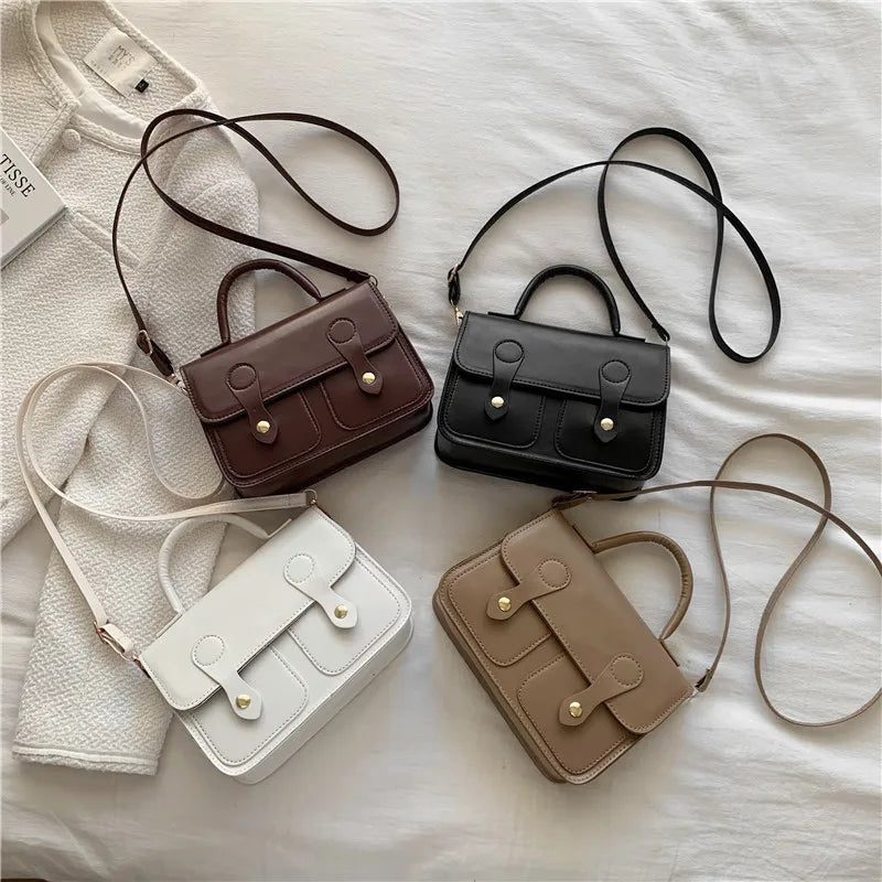 Solid Retro Women's Shoulder Bag All-match Student Messenger Bag