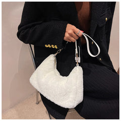 Women's Shoulder Bag Faux Fur Hairy Solid Colors Crossbody Purses Wallet