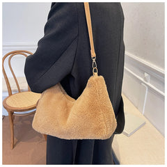 Women's Shoulder Bag Faux Fur Hairy Solid Colors Crossbody Purses Wallet