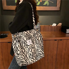 Corduroy Floral Tote Bag with Shoulder Strap