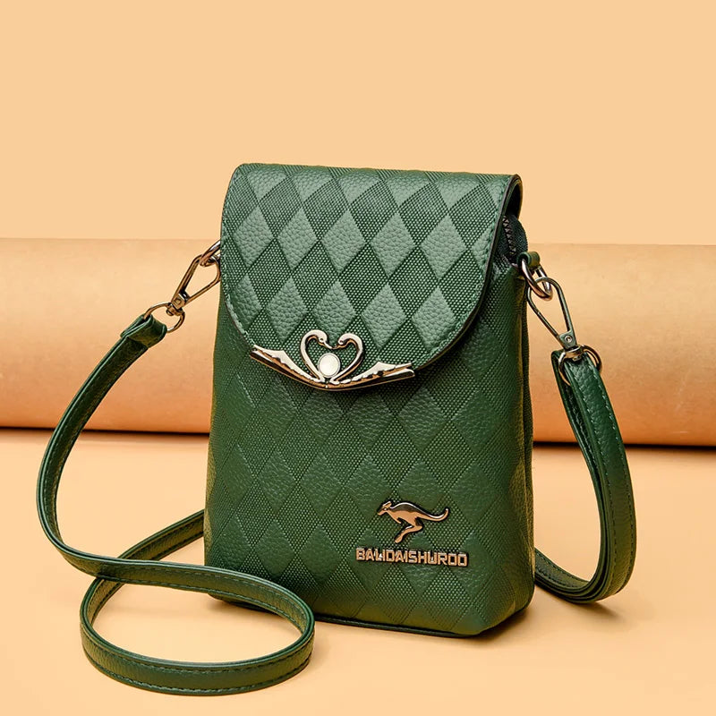 Women's Shoulder Bag Rhombus Pattern Ladies Messenger Bag