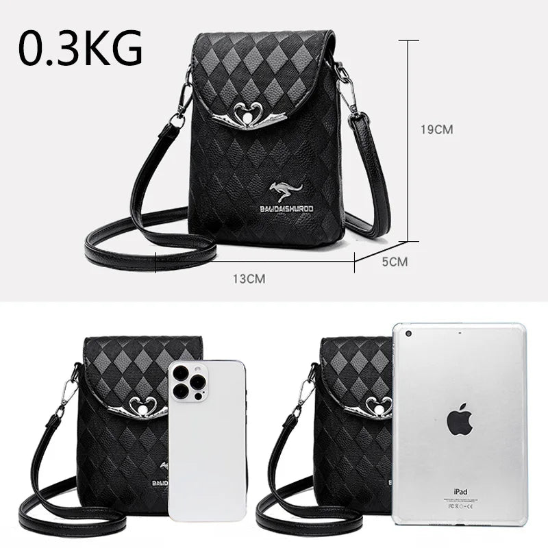 Women's Shoulder Bag Rhombus Pattern Ladies Messenger Bag