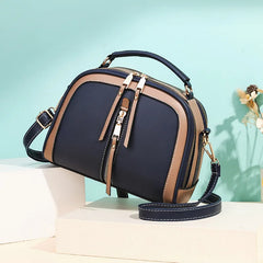 Women's Mini Crossbody Bag PU Leather Handbag Patchwork Shoulder Bag