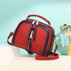Women's Mini Crossbody Bag PU Leather Handbag Patchwork Shoulder Bag