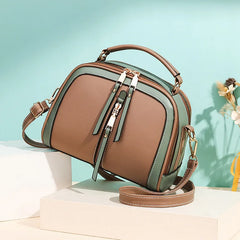 Women's Mini Crossbody Bag PU Leather Handbag Patchwork Shoulder Bag