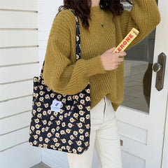 Floral & Leopard Print Shoulder Bag Eco Shopper Tote