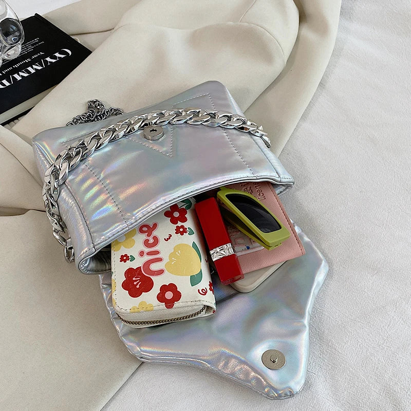 Women's Shoulder Bag High Messenger Bag Leather Handbags Chain Crossbody Bag
