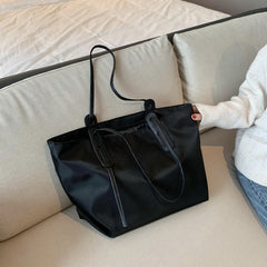 Women's Shoulder Bag College Style Waterproof Nylon Handbags Zipper Tote
