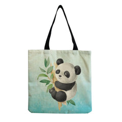 Women's Panda Print Tote Bag Large Capacity Shopper Bag