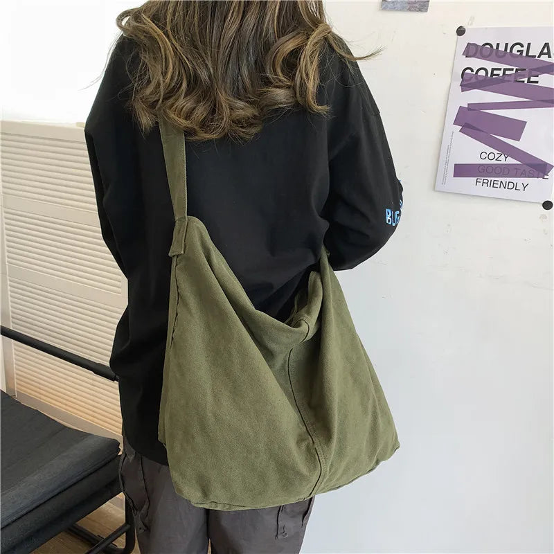 Canvas Crossbody Bag Large Shoulder Bag for Women