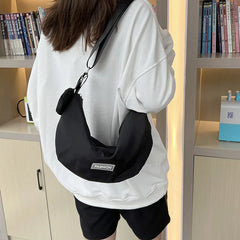 Large Canvas Crossbody Bags for Women Cotton Cloth Female Students School Bag