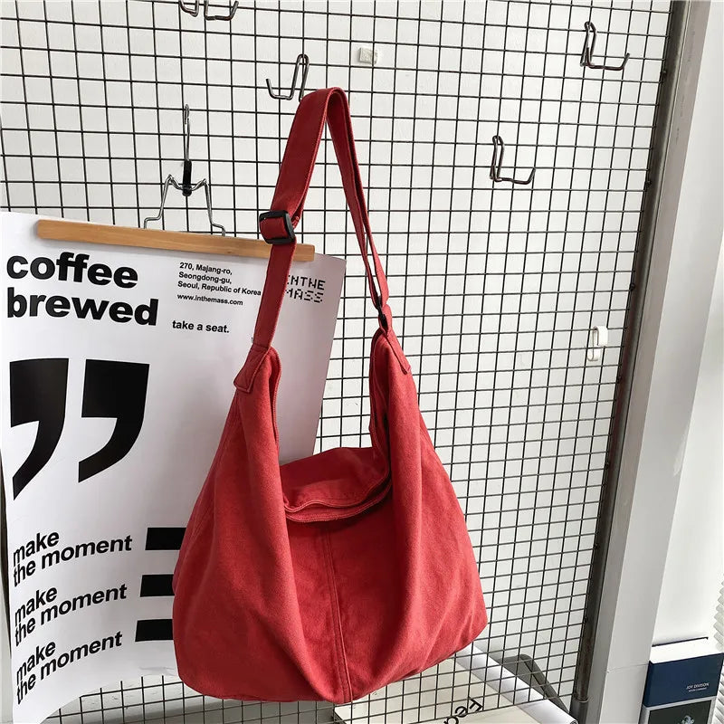 Canvas Crossbody Bag Large Shoulder Bag for Women