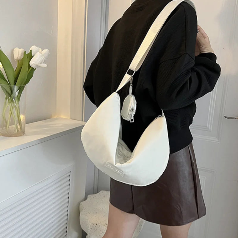 Large Canvas Crossbody Bags for Women Cotton Cloth Female Students School Bag
