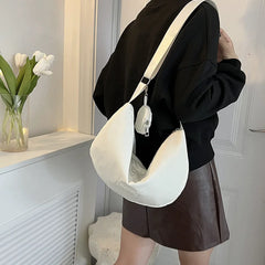 Large Canvas Crossbody Bags for Women Cotton Cloth Female Students School Bag