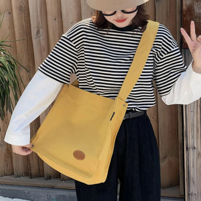 Women's Large Crossbody Canvas Satchel Messenger Bag