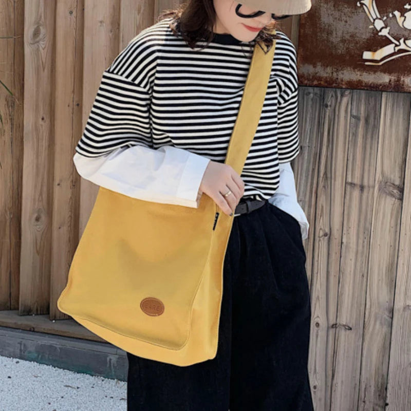 Women's Large Crossbody Canvas Satchel Messenger Bag