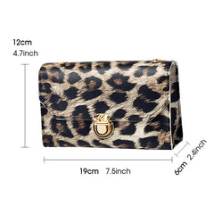 Leopard Print Cow Pattern Shoulder Bag Small Square Messenger Bag