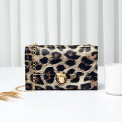 Leopard Print Cow Pattern Shoulder Bag Small Square Messenger Bag