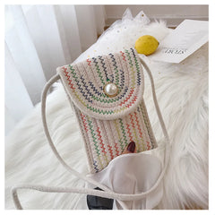 Straw Woven Messenger Bag Retro Style Casual Handbag