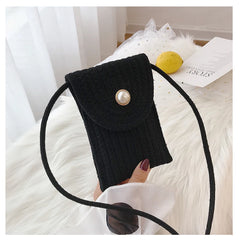 Straw Woven Messenger Bag Retro Style Casual Handbag