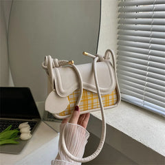 Plaid Casual Messenger Bag Handbag Underarm Single Shoulder Bag