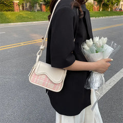Plaid Casual Messenger Bag Handbag Underarm Single Shoulder Bag