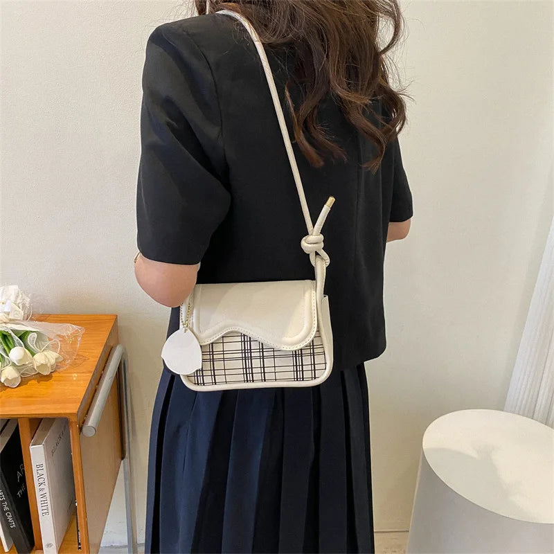Plaid Casual Messenger Bag Handbag Underarm Single Shoulder Bag
