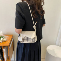 Plaid Casual Messenger Bag Handbag Underarm Single Shoulder Bag