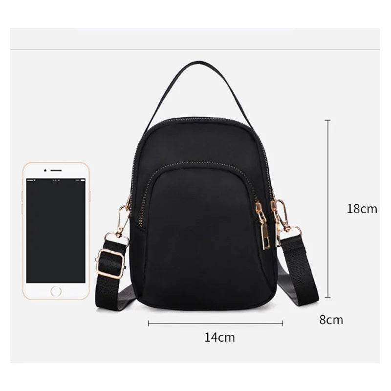 Women's Nylon Mini Crossbody Bag Outdoor Shoulder Purse Phone Pouch