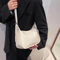 Small Tote Handbags Solid PU Leather Vintage Shoulder Bag Women Shopper Bags
