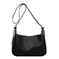 Small Tote Handbags Solid PU Leather Vintage Shoulder Bag Women Shopper Bags