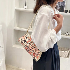 Women's Graffiti Shoulder Bag Casual Portable Underarm Bag Summer Style