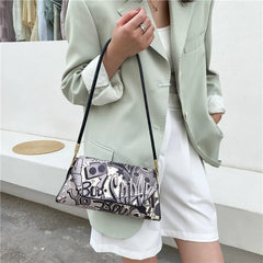Women's Graffiti Shoulder Bag Casual Portable Underarm Bag Summer Style