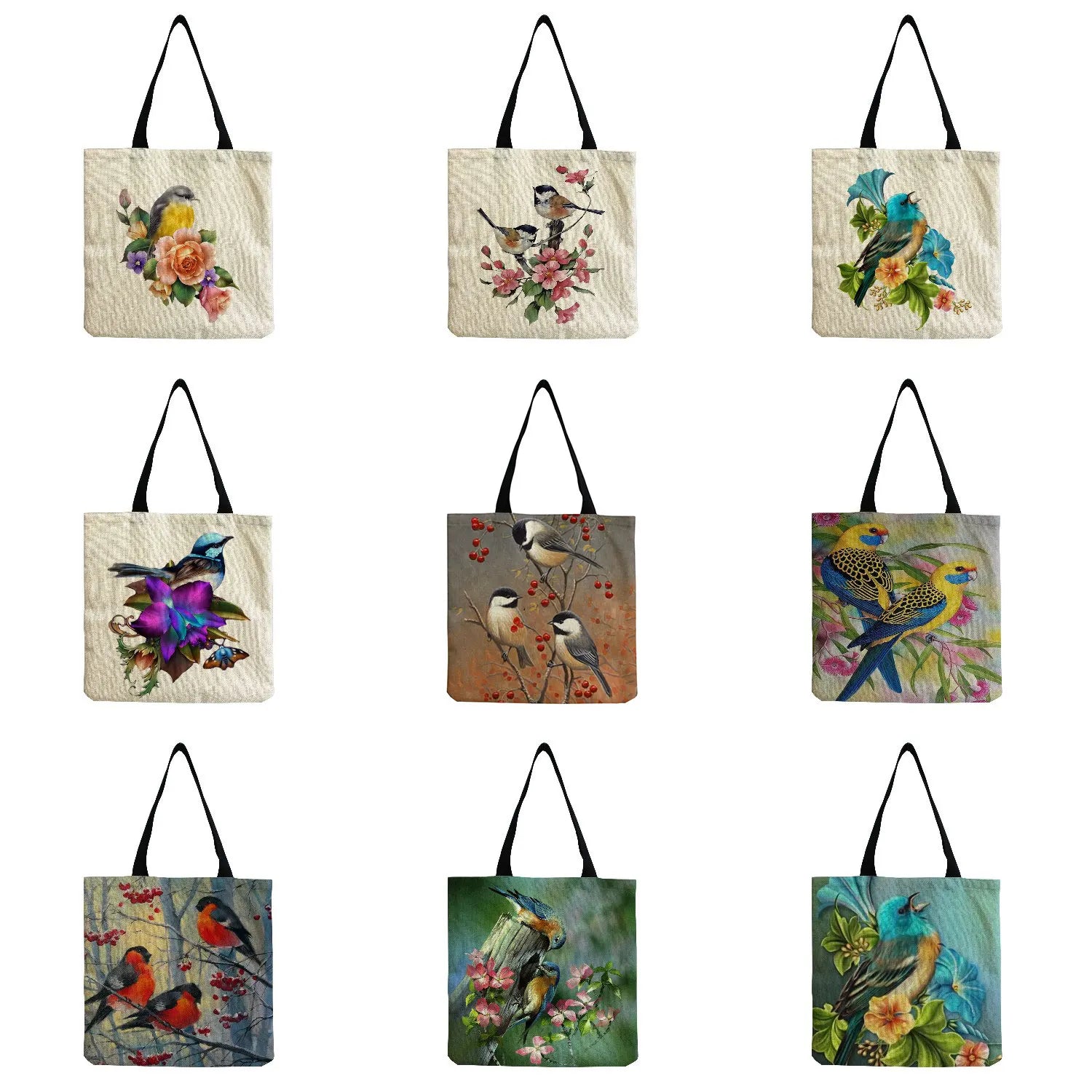 Chinese Style Bird Print Shoulder Bag for Women